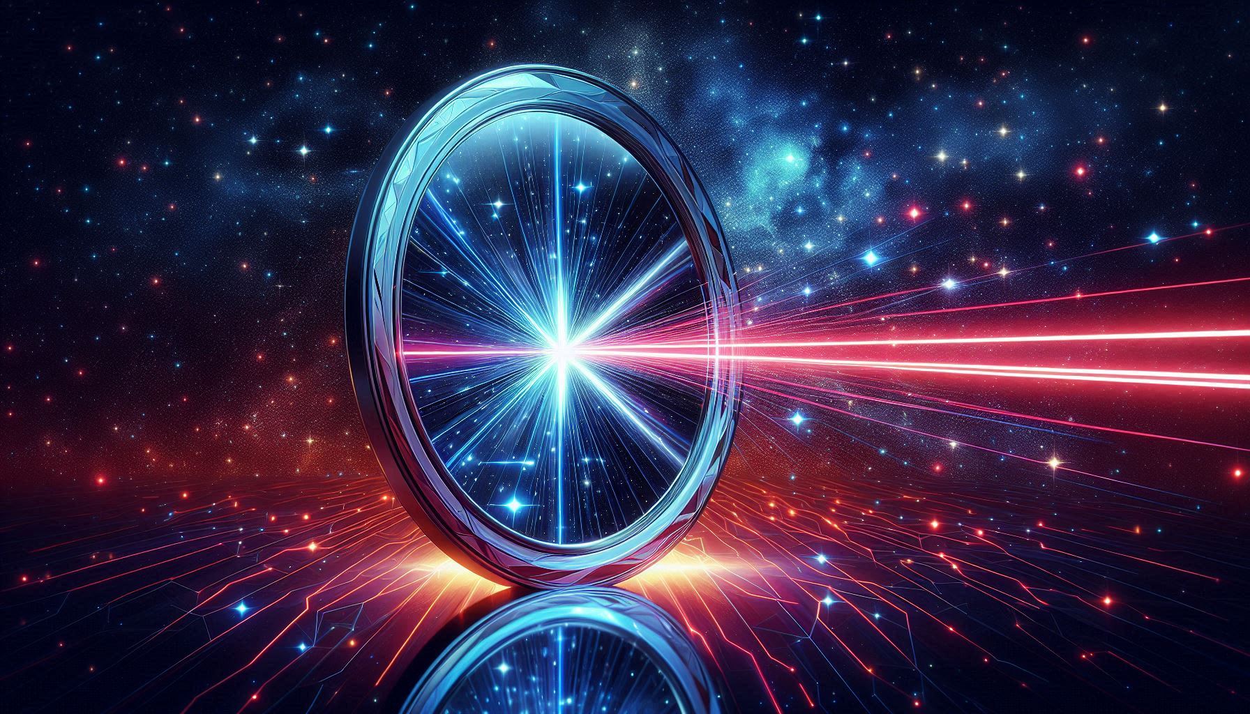 Laser bouncing off a mirror